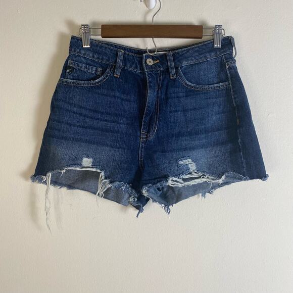 Kancan Sz 7 / 27 Ivanna Ultra High Rise Mom Shorts Denim Jean Cutoff Distressed - Picture 2 of 11